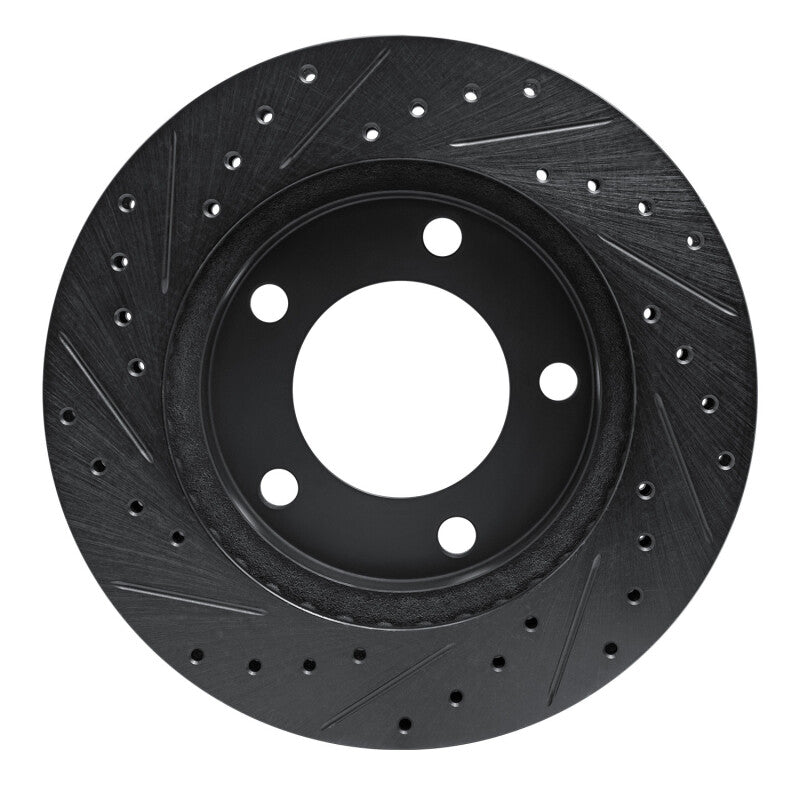 R1 Concepts R1 74-80 International SCOUT II Front Right Drilled & Slotted Black Brake Rotor