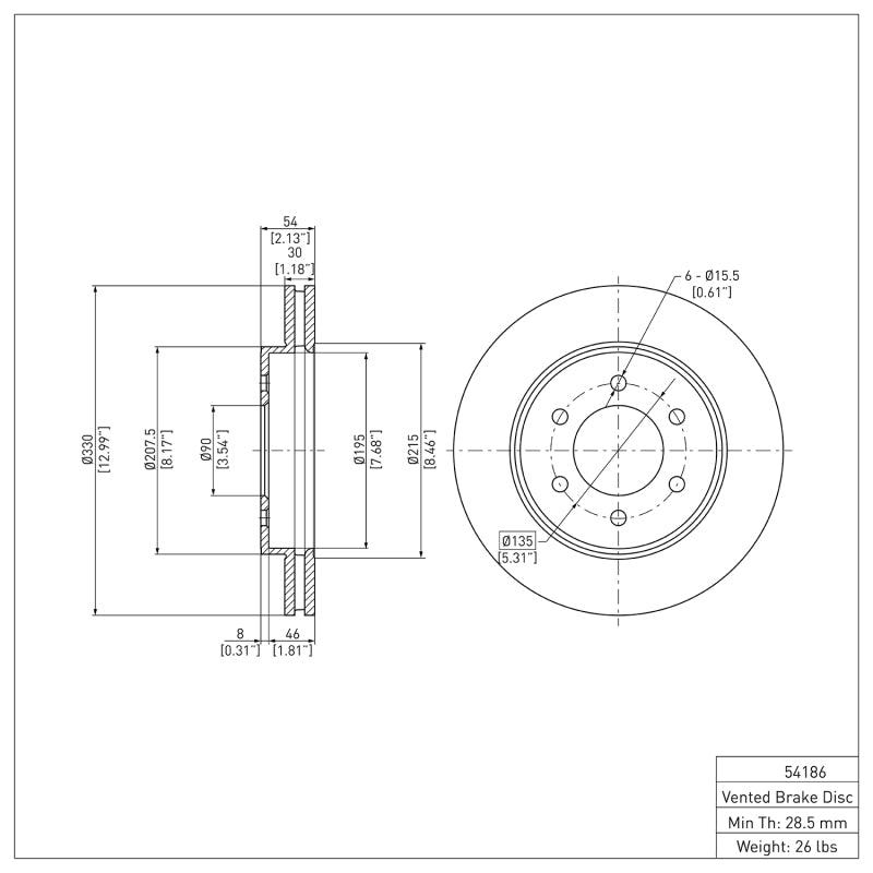 DFC 04-08 Ford F-150 4WD Front Brake Rotor