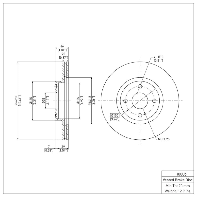 DFC 01-05 Mazda Miata Front Brake Rotor