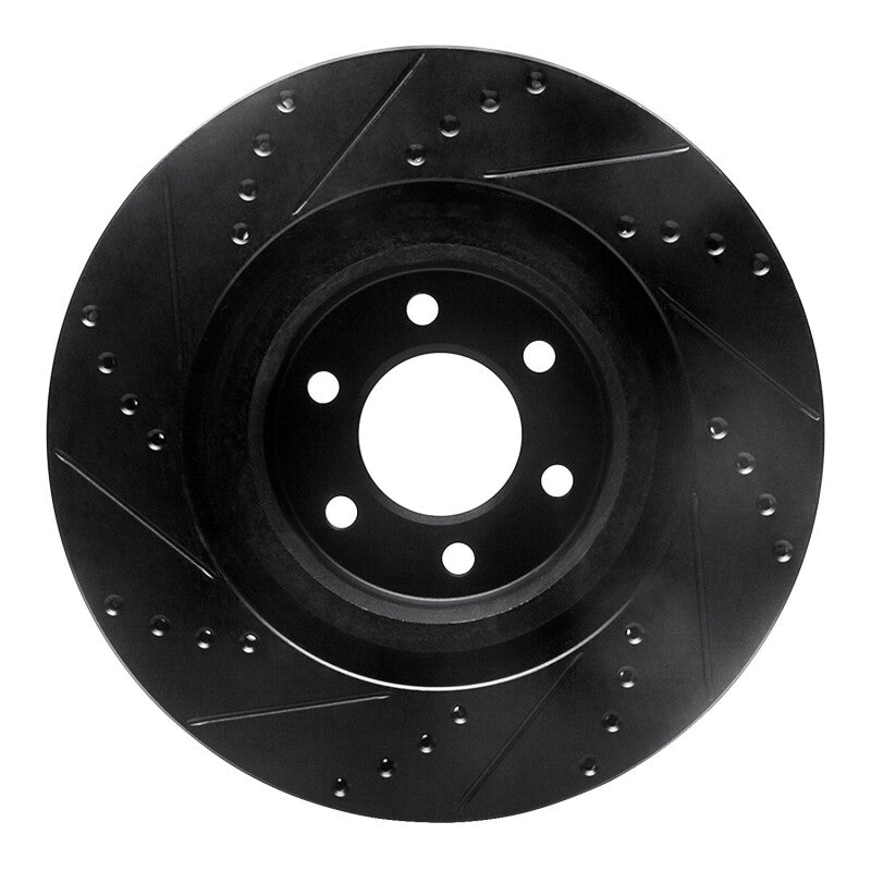 R1 Concepts R1 92-02 Dodge Viper Front Right Drilled & Slotted Black Brake Rotor