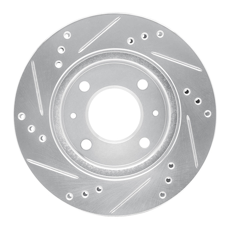 R1 Concepts R1 98-12 Dodge ATOS (Mexico) Front Right Drilled & Slotted Silver Brake Rotor