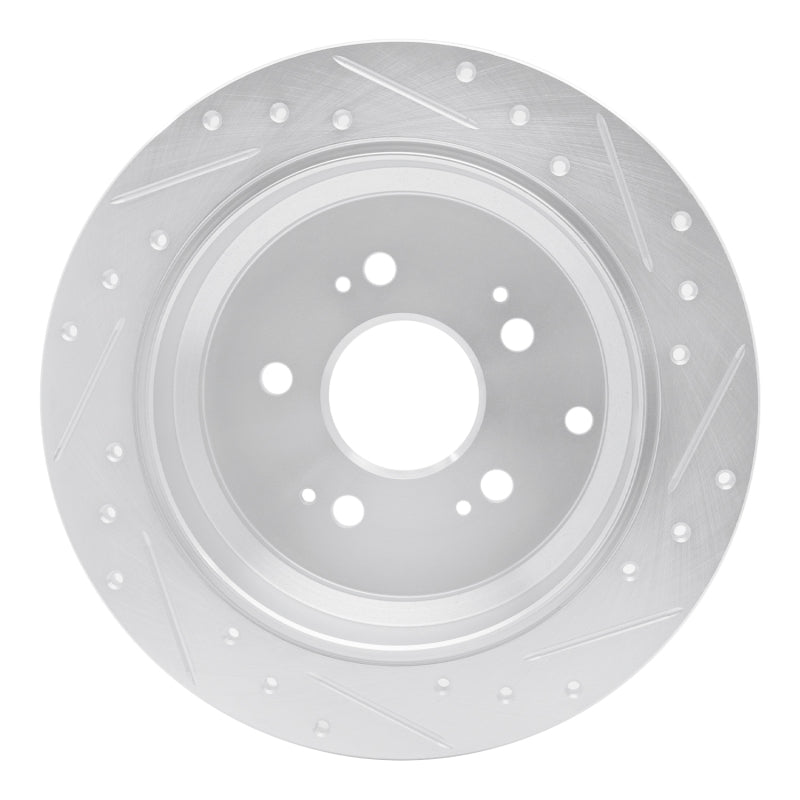 R1 Concepts R1 05-10 Honda Odyssey Rear Left Drilled & Slotted Silver Brake Rotor