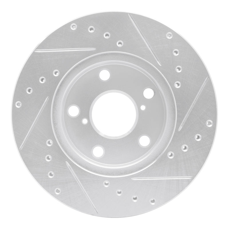 R1 Concepts R1 92-98 Lexus SC300 Front Left Drilled & Slotted Silver Brake Rotor