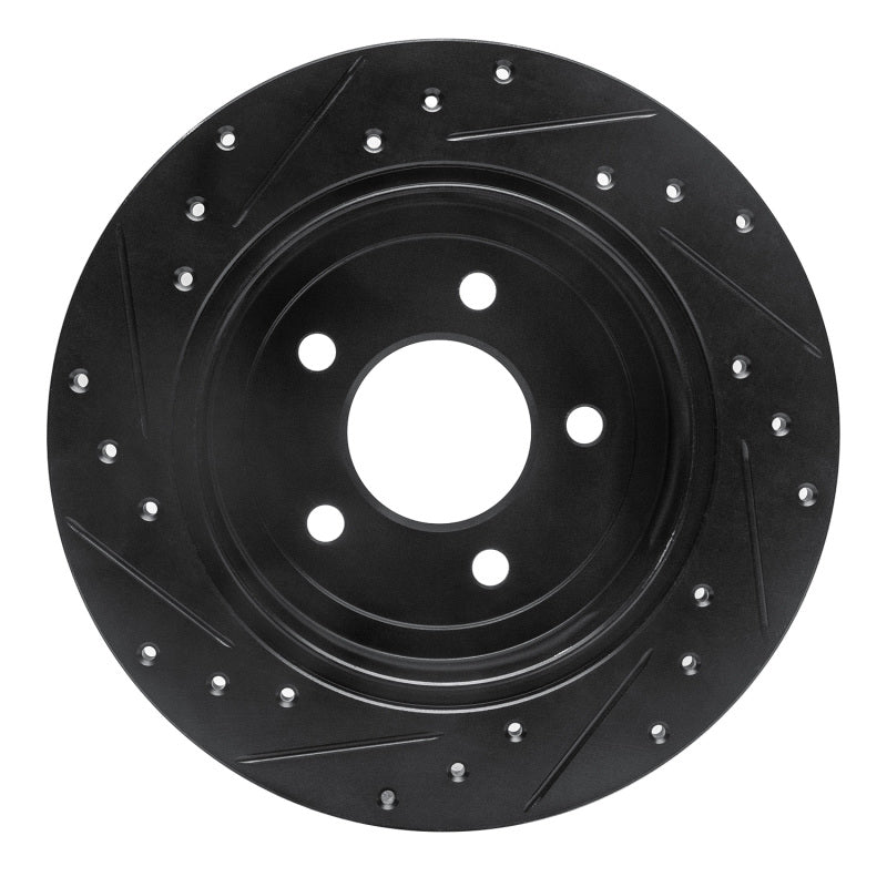 R1 Concepts R1 97-07 Chrysler Town & Country Rear Right Drilled & Slotted Black Brake Rotor