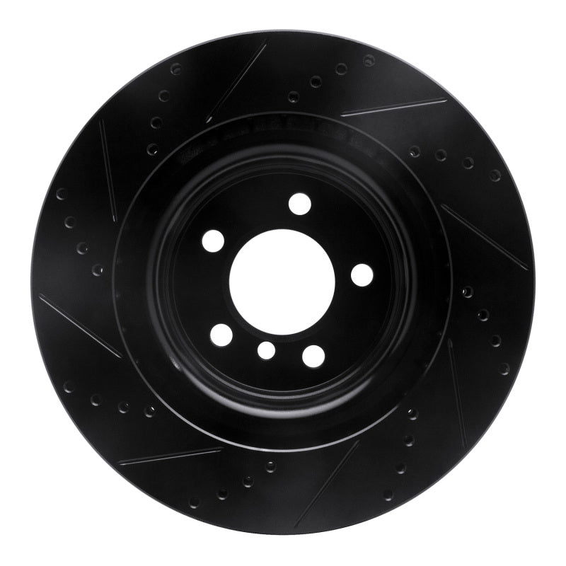 R1 Concepts R1 06-09 Land Rover Range Rover Front Right Drilled & Slotted Black Brake Rotor