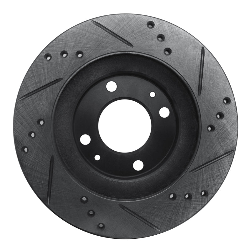 R1 Concepts R1 12-17 Mitsubishi I-MIEV Front Left Drilled & Slotted Black Brake Rotor