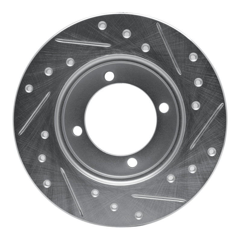 R1 Concepts R1 88-93 Ford Festiva Front Left Drilled & Slotted Silver Brake Rotor