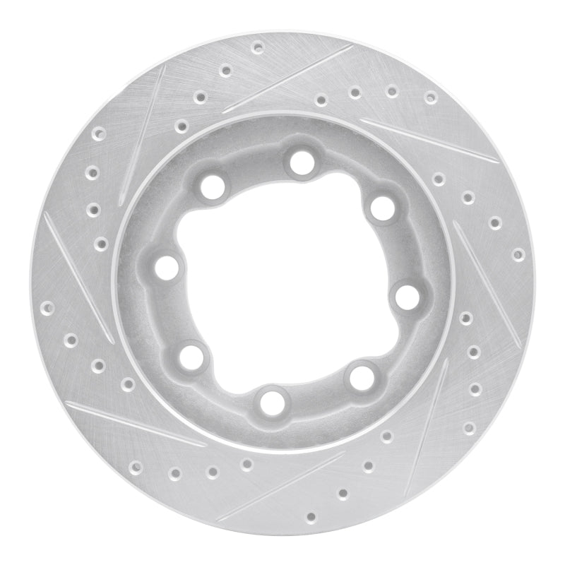 R1 Concepts R1 92-00 Chevrolet K3500 Front Right Drilled & Slotted Silver Brake Rotor