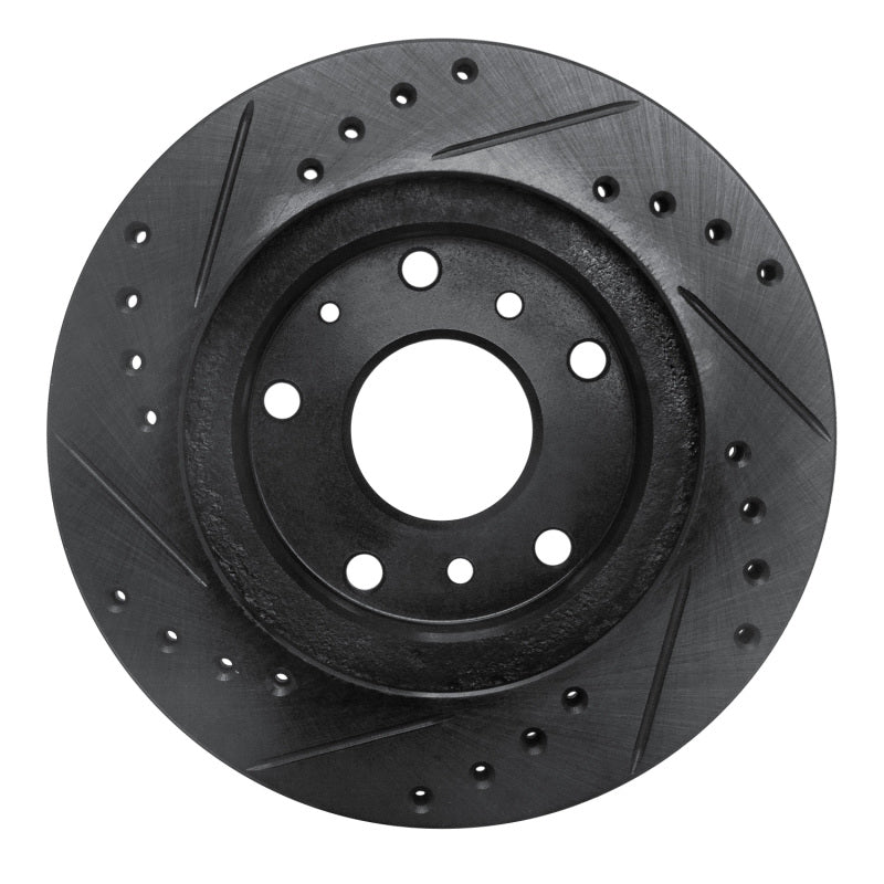 R1 Concepts R1 88-92 Ford Probe Front Right Drilled & Slotted Black Brake Rotor