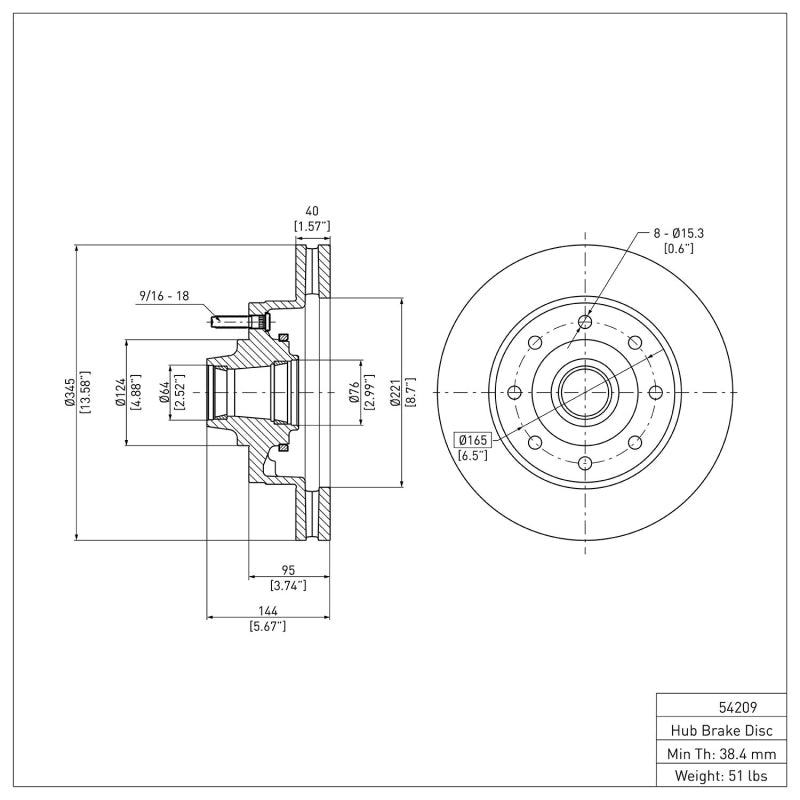 DFC 08-25 Ford E-150 Front GeoSPEC Coated Rotor