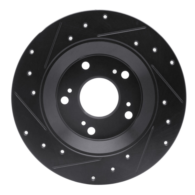 R1 Concepts R1 00-09 Honda S2000 Rear Right Drilled & Slotted Black Brake Rotor