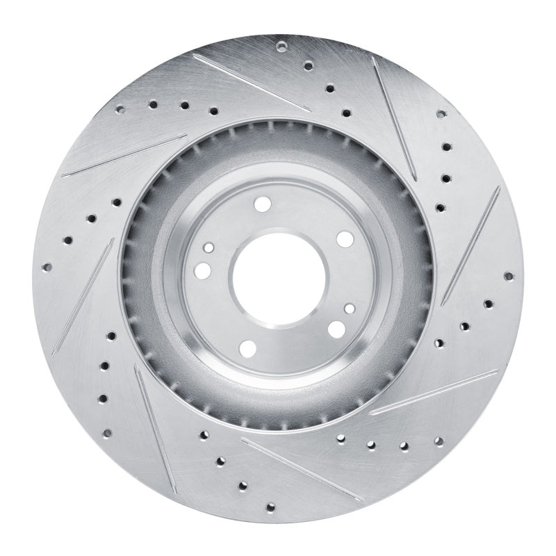 R1 Concepts R1 19-22 Hyundai Veloster N Front Left Drilled & Slotted Silver Brake Rotor