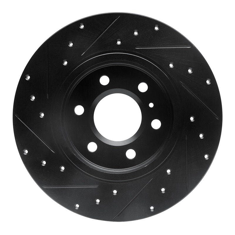 R1 Concepts R1 06-06 Buick TERRAZA Rear Right Drilled & Slotted Black Brake Rotor
