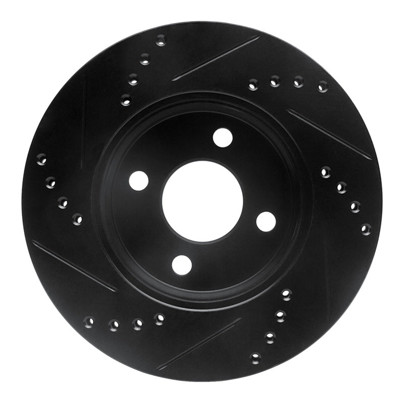 R1 Concepts R1 03-10 Chevrolet Cobalt Front Right Drilled & Slotted Black Brake Rotor