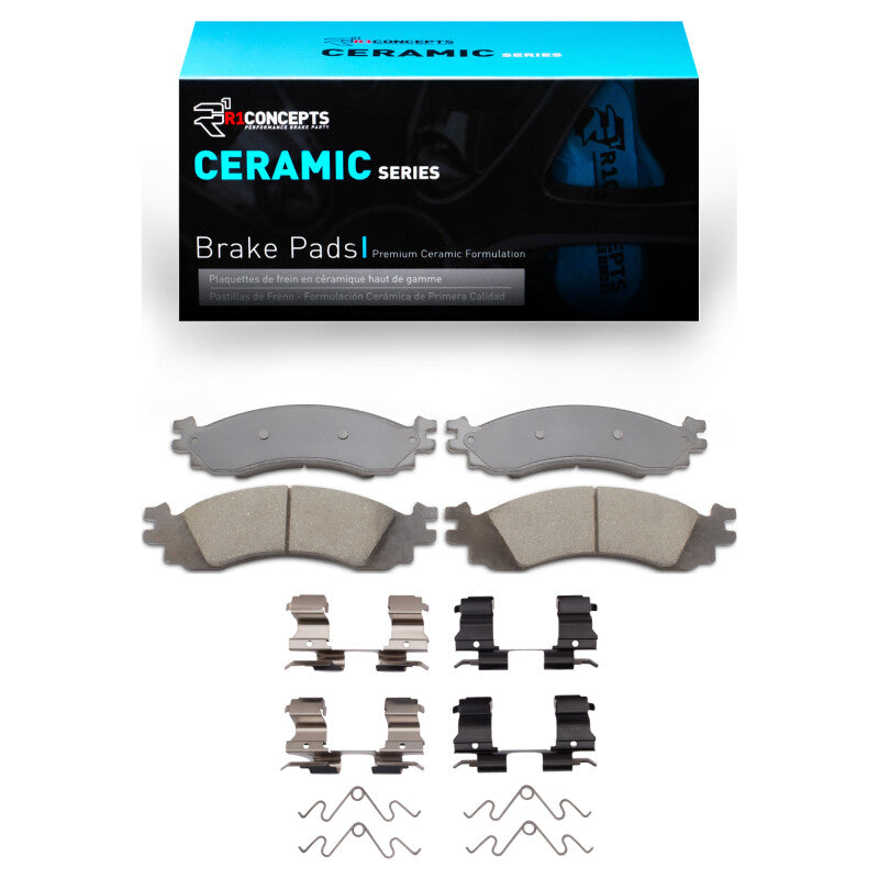 R1 Concepts R1 06-12 Ford Taurus SHO Front Ceramic Pads & Hardware Kit