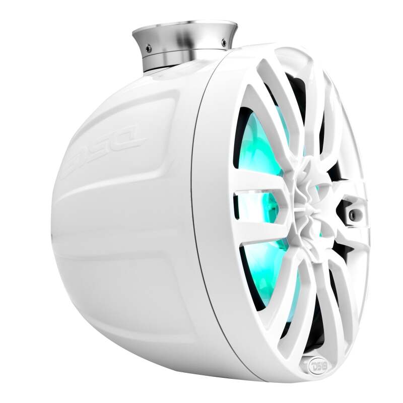 DS18 Compact Towers With Flat And Pole Mounts 8in 125 Watts RMS RGB LED Lights White