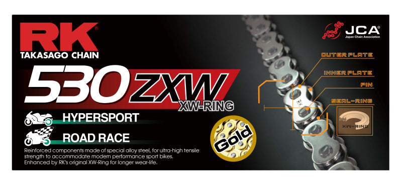 RK Chain GB530ZXW-150L XW-Ring - Gold