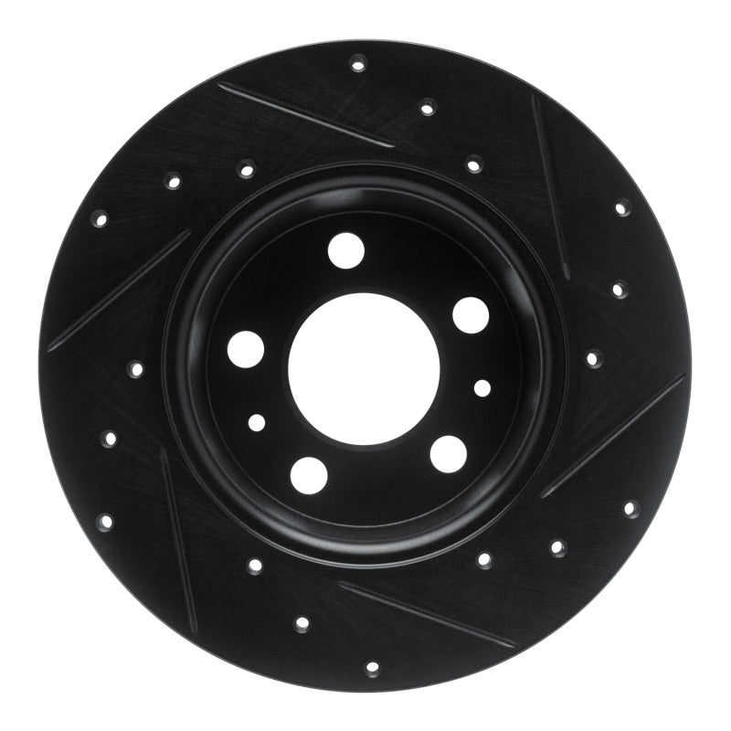 R1 Concepts R1 67-72 Volvo 142 Front Left Drilled & Slotted Black Brake Rotor