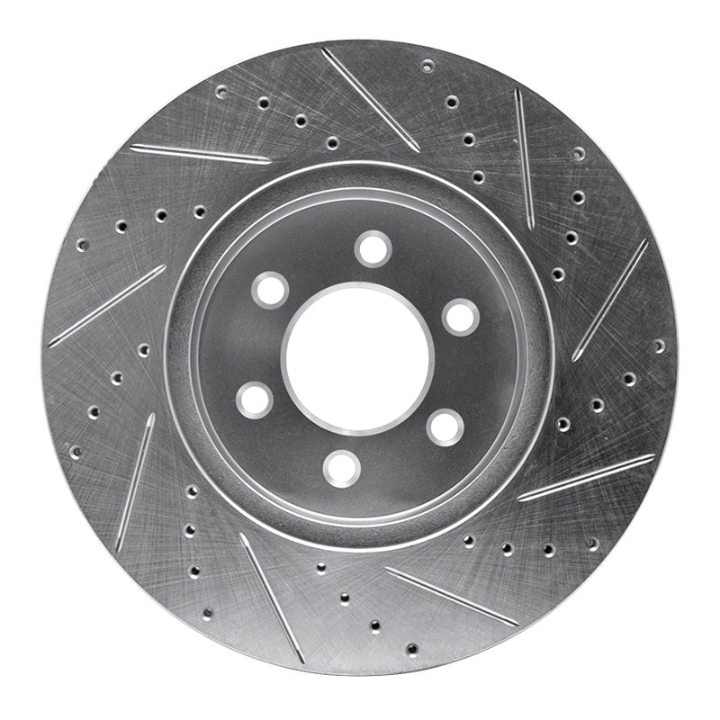 R1 Concepts R1 03-03 Dodge Durango Front Left Drilled & Slotted Silver Brake Rotor