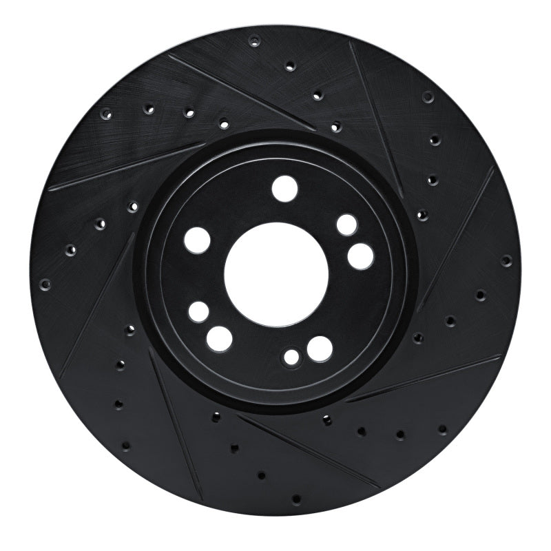 R1 Concepts R1 20-23 Mercedes-Benz GLE350 Front Right Drilled & Slotted Black Brake Rotor