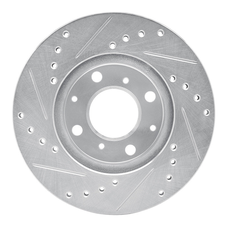 R1 Concepts R1 86-91 Acura Integra Front Right Drilled & Slotted Silver Brake Rotor