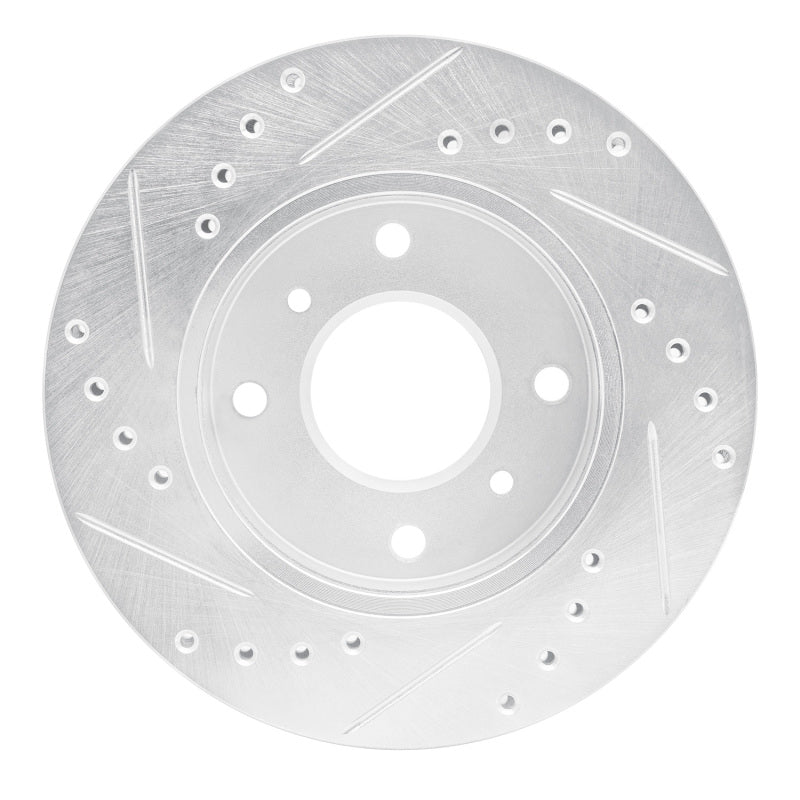 R1 Concepts R1 89-13 Infiniti G20 Front Right Drilled & Slotted Silver Brake Rotor