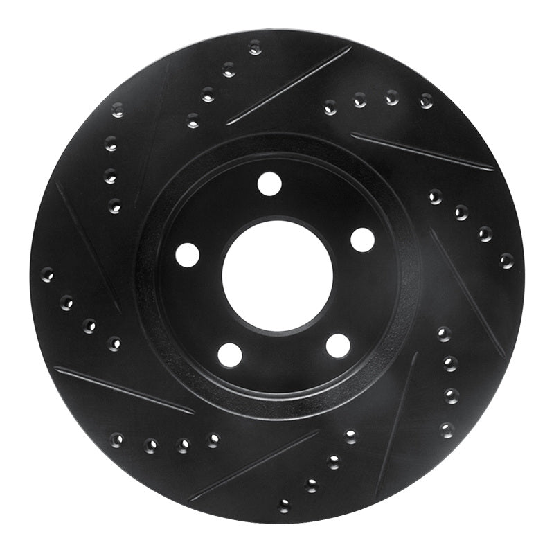 R1 Concepts R1 07-10 Chevrolet Cobalt Front Right Drilled & Slotted Black Brake Rotor