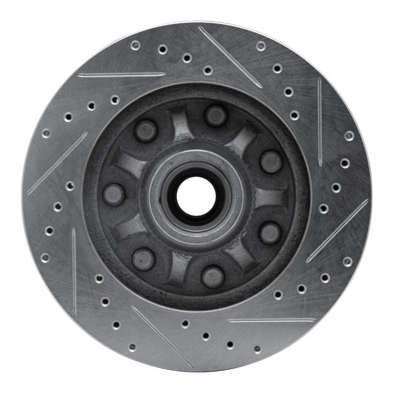 R1 Concepts R1 97-04 Ford F-250 2WD (Excl Super Duty) Front Left Drilled & Slotted Silver Brake Rotor