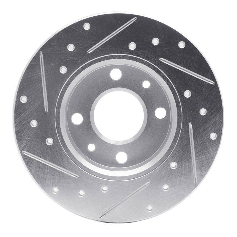 R1 Concepts R1 2009-2019 Fiat 500 (Mexico) Rear Right Drilled & Slotted Silver Brake Rotor