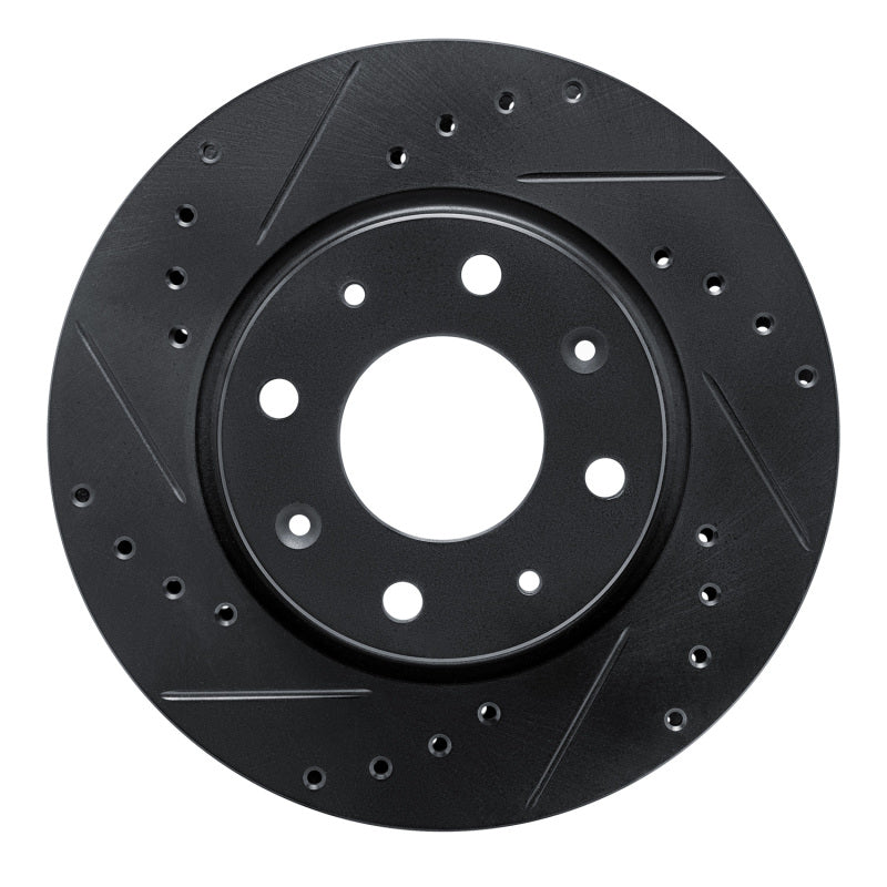 R1 Concepts R1 04-09 Kia Spectra Front Left Drilled & Slotted Black Brake Rotor