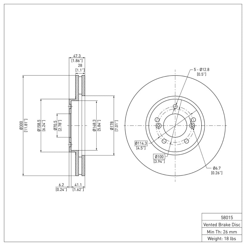 DFC 99-04 Acura RL Front Brake Rotor
