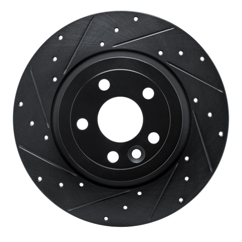 R1 Concepts R1 16-19 Land Rover Range Rover Evoque Rear Left Drilled & Slotted Black Brake Rotor