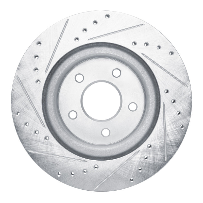 R1 Concepts R1 19-24 Infiniti QX50 Rear Right Drilled & Slotted Silver Brake Rotor