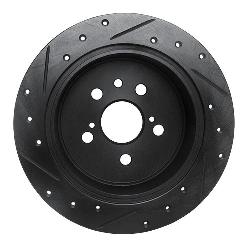 R1 Concepts R1 96-99 Toyota Celica Rear Right Drilled & Slotted Black Brake Rotor