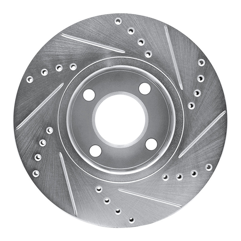 R1 Concepts R1 90-98 Audi 90 Front Left Drilled & Slotted Silver Brake Rotor