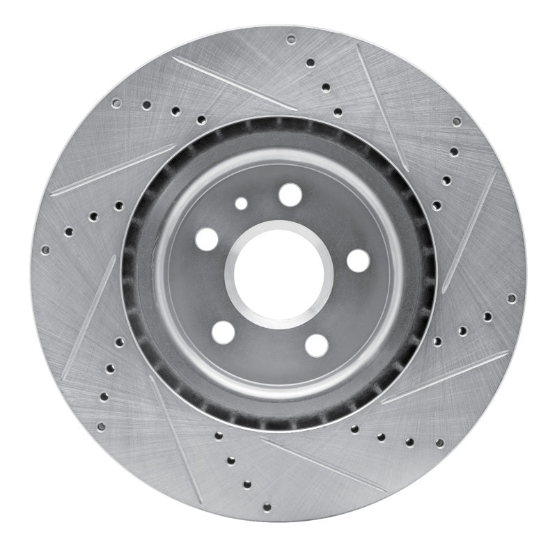 R1 Concepts R1 09-17 Buick Regal Front Left Drilled & Slotted Silver Brake Rotor