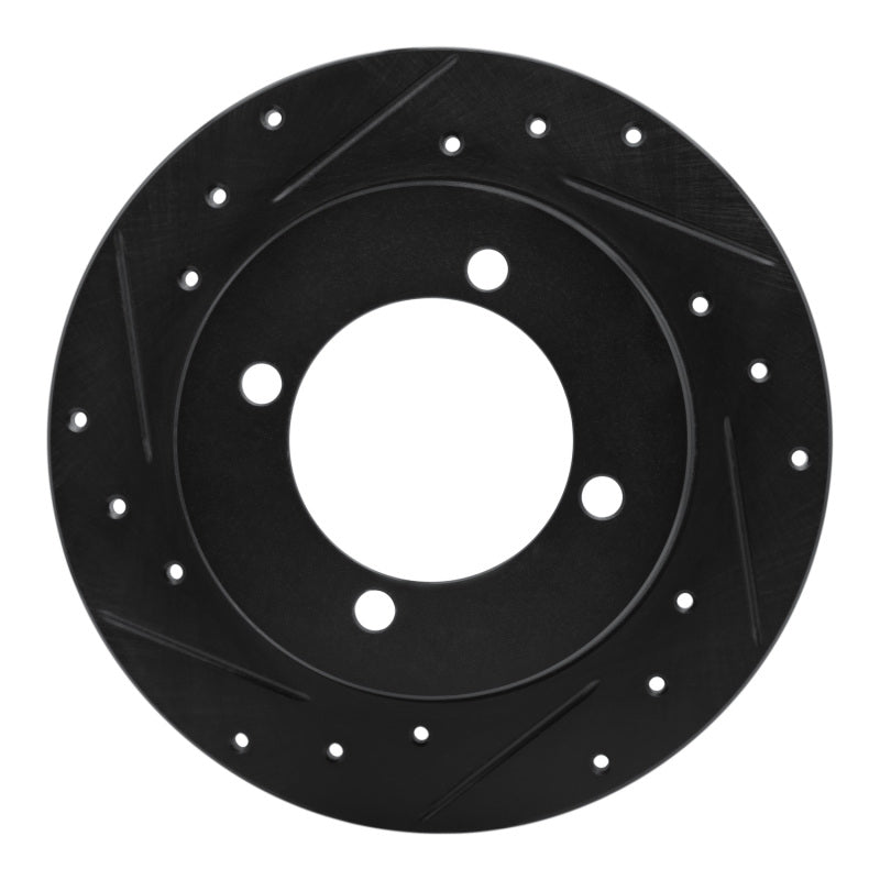 R1 Concepts R1 94-96 Hyundai Elantra Rear Left Drilled & Slotted Black Brake Rotor