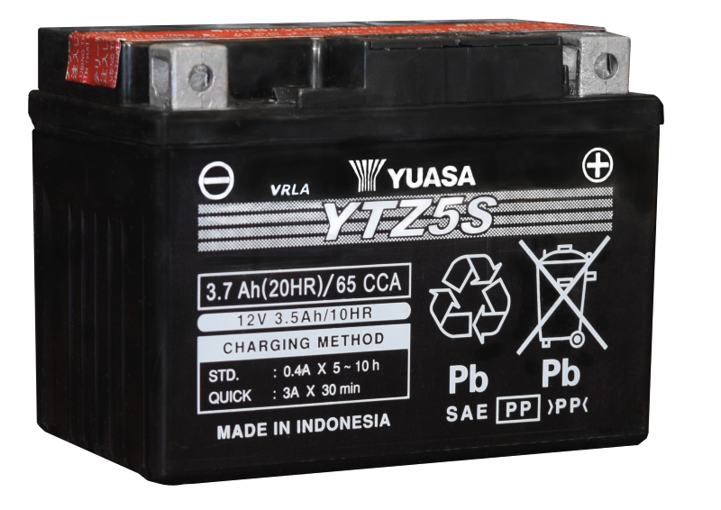 Yuasa Battery Yuasa YTZ5S-BS Maintenance Free AGM 12-Volt Battery w/Bottle