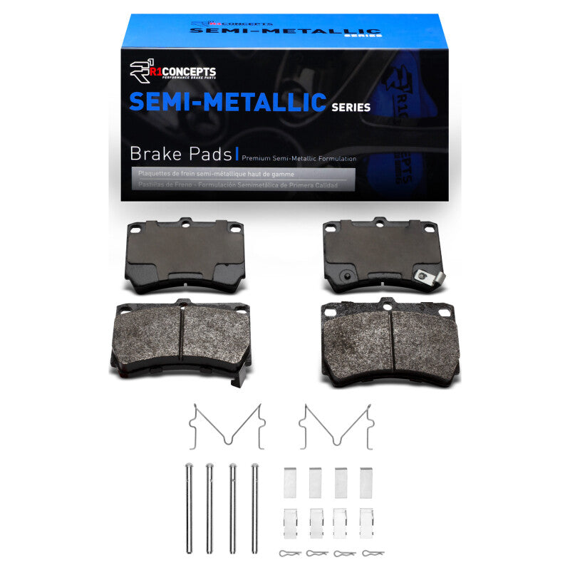 R1 Concepts R1 90-02 Ford ASPIRE Front Semi Met Pads & Hardware Kit