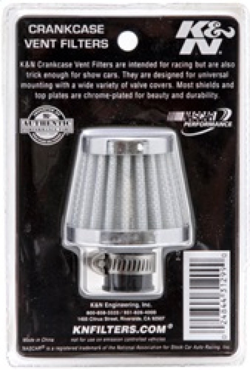 K&N Engineering K&N 2in Base OD x .375in Flange ID x 1.75in H Rubber Base Crankcase Vent Filter - White