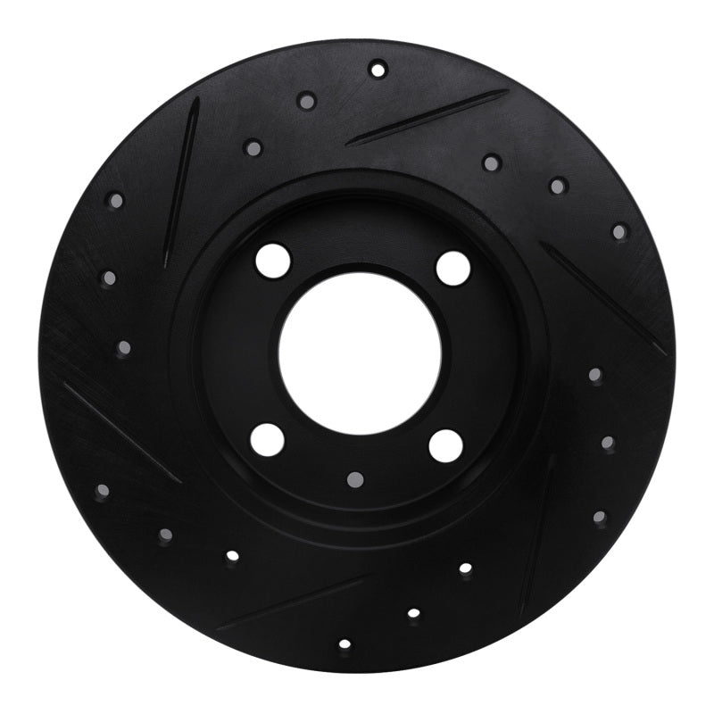 R1 Concepts R1 86-93 Volkswagen Quantum Rear Right Drilled & Slotted Black Brake Rotor
