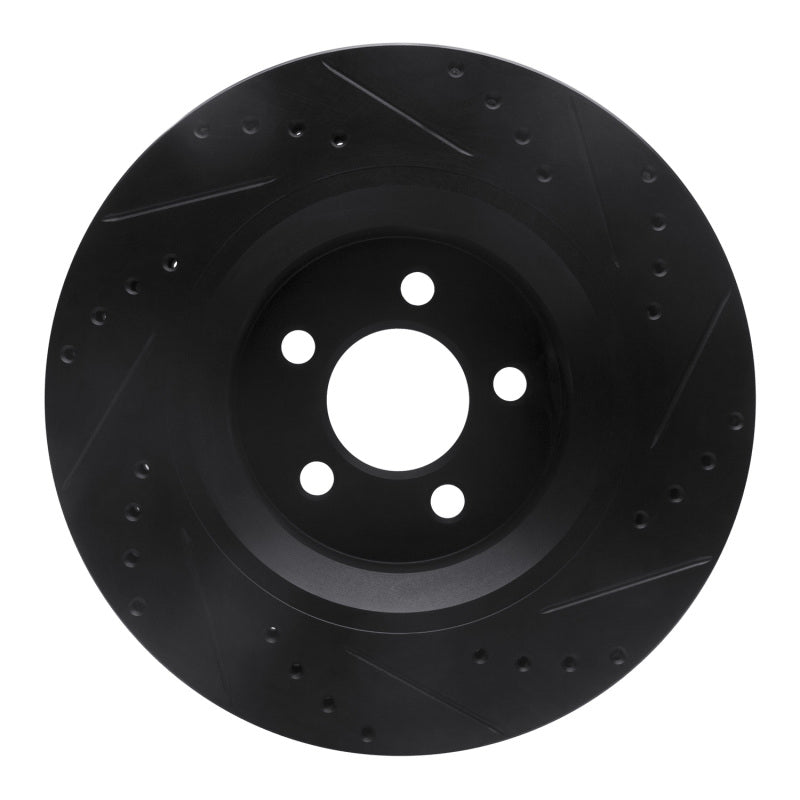 R1 Concepts R1 11-12 Jeep Liberty Front Left Drilled & Slotted Black Brake Rotor