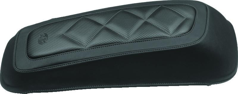 Mustang Motorcycle Mustang 08-21 Harley FL Touring Saddlebag Lid Covers Diamond Stitch - Black