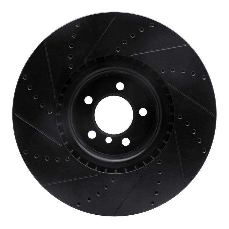 R1 Concepts R1 10-12 Land Rover Range Rover Front Right Drilled & Slotted Black Brake Rotor