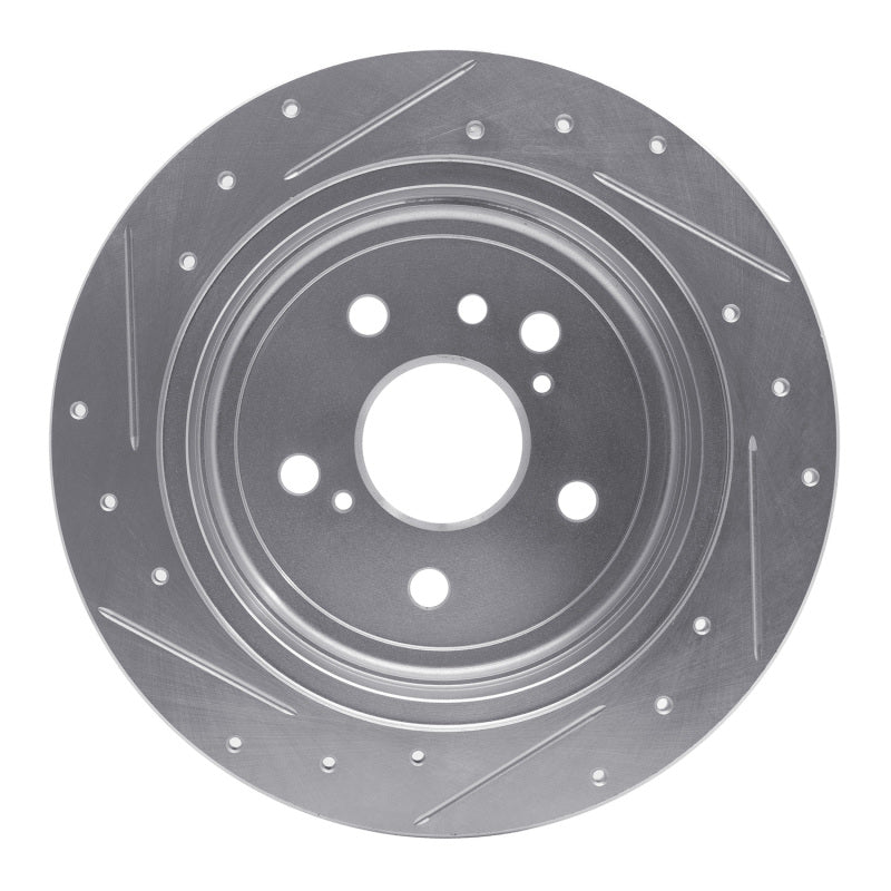 R1 Concepts R1 04-10 Toyota SIENNA Rear Right Drilled & Slotted Silver Brake Rotor