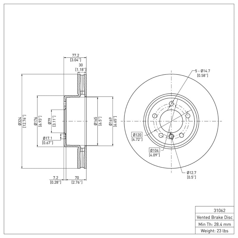 DFC 04-10 BMW 528i Front Brake Rotor