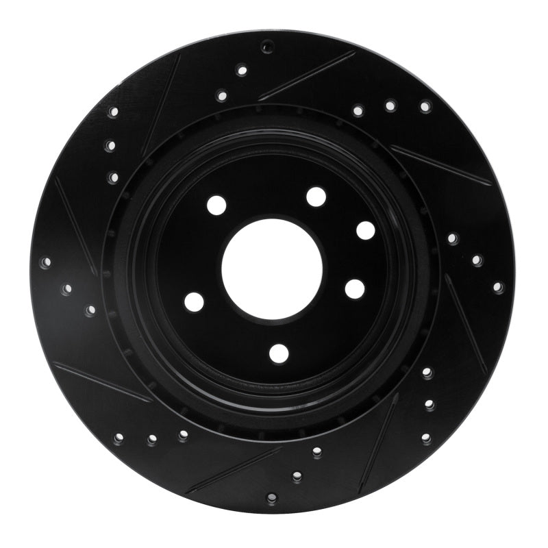 R1 Concepts R1 05-25 Infiniti EX37 Rear Right Drilled & Slotted Black Brake Rotor