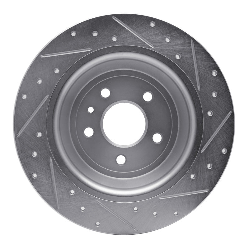 R1 Concepts R1 13-20 Ford Fusion Rear Left Drilled & Slotted Silver Brake Rotor