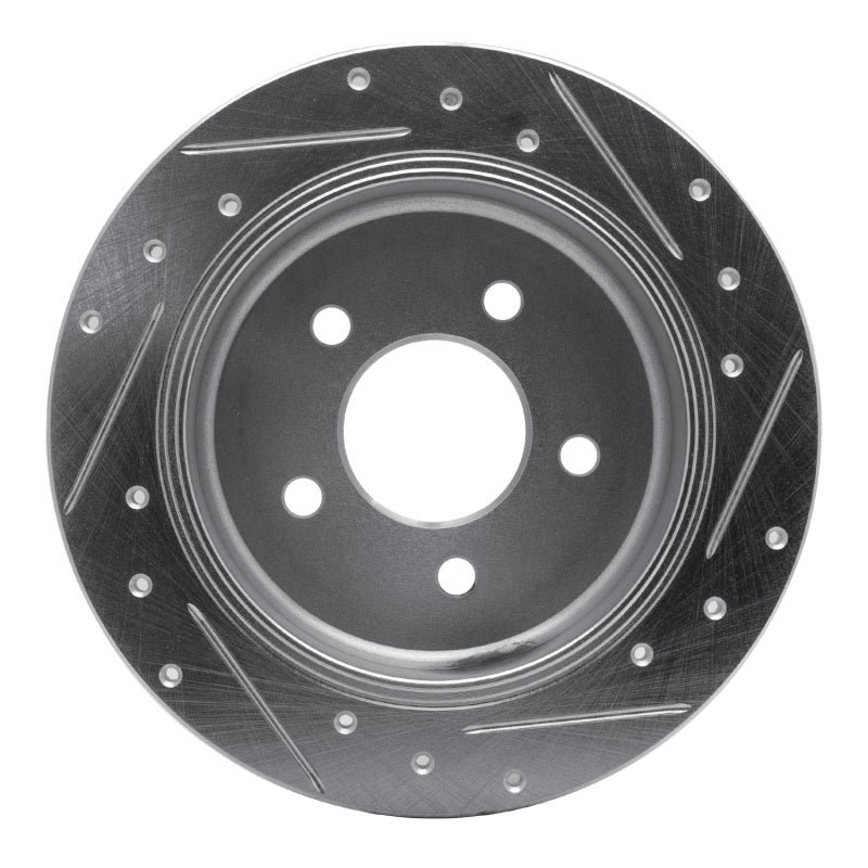 R1 Concepts R1 96-02 Ford Crown Victoria Rear Left Drilled & Slotted Silver Brake Rotor