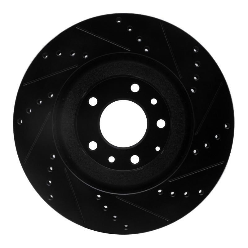 R1 Concepts R1 04-11 Mazda RX-8 Front Left Drilled & Slotted Black Brake Rotor